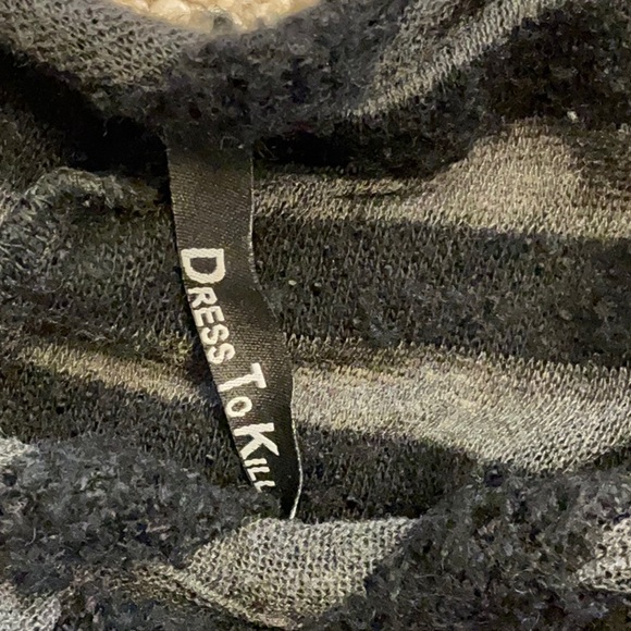 Dressed to Kill Striped Black Sweater.  One size fits most. - Picture 6 of 7